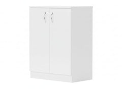 DeckUp Apollo Engineered Wood 2-Door Wooden Shoe Rack (White, Matte Finish)
