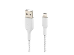 Belkin Apple Certified Lightning to USB A and Sync Tough Braided Cable for iPhone, iPad, Air Pods, 3.3 feet (1 meters) – White