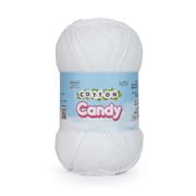 Ganga Acrowools Cotton Candy Yarn – Soft Premium Cotton Blend Wool for Knitting & Crochet | Lightweight, Smooth Texture, Pastel Shades, 100gm Ball (CCY006 -White)
