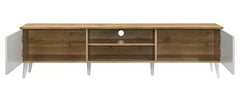 DeckUp Soneva Engineered Wood TV Unit (Wotan Oak & White, Matte Finish)