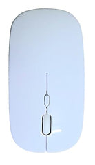 Wireless Mouse, Bluetooth and 2.4G Dual Mode, Rechargeable (White)