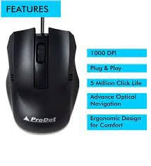 Prodot Wired Keyboard and Mouse Combo I Plug & Play I High Resolution 1000 DPI I 10M Keystrokes I Spill Resistant I Ergonomic Design I 1.2m Cable I Works with Windows, iOS, Linux I 1 Year Warranty