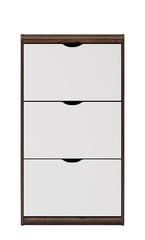DeckUp Jade Engineered Wood 3-Door Shoe Rack (Walnut & White, Matte Finish)