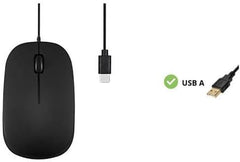 Perixx PERIMICE-201U B, Wired USB Mouse - 3 Button - 800dpi Optical Resolution - Illuminated Wheel - 5 Ft Cable - Black