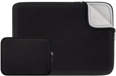 Meyaar Laptop Sleeve 13 Inch with Accessory Pouch, Soft Plush Fur Lined Zipper Case for MacBook Air 13.6” M2/M3/M4/M5, Pro 13”/14” M1–M5, Neo 13 (Black, for 13"/13.3" MacBook)