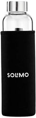 Amazon Brand - Solimo Silica Glass Bottle with Flip Cap, 1 Litre, Set of 4, Transparent