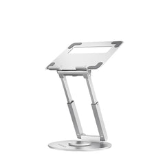 AGARO Foldable Laptop Stand Holder, 360° Rotating, Premium Metal Alloy, Ergonomic, Height Adjustable with Anti-Slip Silicone Pads, Heat Vent, Made for MacBook, HP, Dell, Lenovo, Laptops Up to 17"