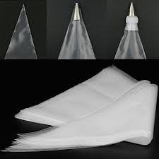 Syga Plastic Disposable Icing Pastry Bags, Piping Bags for Cake Dessert Decoration, White (Pack of 50)