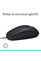 Logitech M90 Wired USB Mouse, 3 yr Warranty, 1000 DPI Optical Tracking, Ambidextrous PC/Mac/Laptop - Black