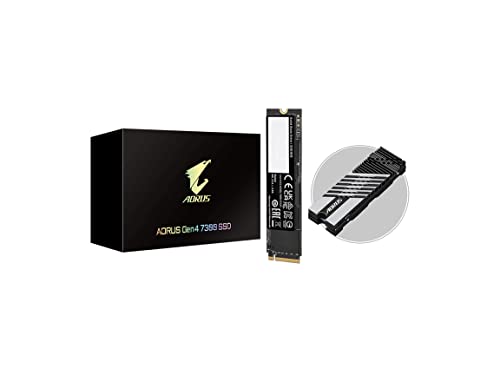GIGABYTE AORUS Gen4 7300 SSD 2TB PCIe 4.0 NVMe M.2 Internal Solid State Hard Drive with Read Speed Up to 7300MB/s, Write Speed Up to 6850MB/s (AG4732TB)
