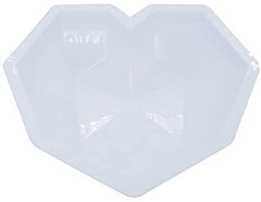 SYGA Pinata 3D Diamond Heart Love Shape Silicone Cake Mold Chocolate Mousse Dessert Baking Non-Stick Mould Pan for Mousse, Chocolate Brownie, Cheesecake, Jelly, Ice Cream, Fondant, DIY Tools-White