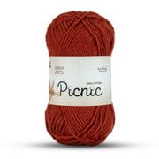 Ganga Acrowools Picnic is 100% Cotton and Crochet Yarn. Pack of 3 Balls - 50Gm Each Shade No - PIC015, Sterling Red