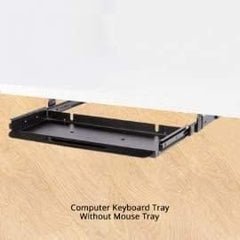 BOSNEY Metal Keyboard Tray with 2 Cable Managers – Under-Desk Slider (Wall Mount)