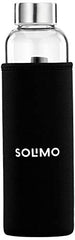 Amazon Brand - Solimo Silica Glass Bottle with Flip Cap, 1 Litre, Set of 4, Transparent
