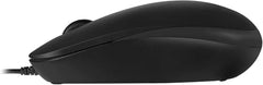 Perixx PERIMICE-201U B, Wired USB Mouse - 3 Button - 800dpi Optical Resolution - Illuminated Wheel - 5 Ft Cable - Black