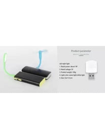 NX Triple Combo - USB Light, Fan, and Mini Bulb Emergency Set for Laptop, Phone, Desktop (Multicolor)