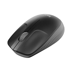 Logitech M190 Wireless Mouse , Full Size Ambidextrous Curve Design, 18-Month Battery with Power Saving Mode, USB Receiver, Precise Cursor Control + Scrolling, Wide Scroll Wheel, Scooped Buttons -Black