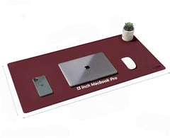 V-CUBE DESIGNS Premium Vegan Leather Desk Mat 90X45cm 2.4mm Thick&Padded|Laptop Mat/Extended Mouse Pad/Stitched, Reversible, Sturdy Deskspread with High Tear/Peel Strength|Anti-Slip,Splash-Proof|Blue