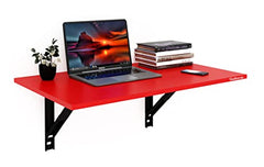 Madhuran Engineered Wood Wall Mounted Study Office Laptops Foldeable Table Desk (Finish Teak) / uses Home Dining Kitchen Living Room Organizer Storage Foldable Shelf