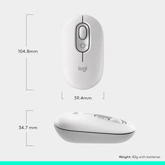 Logitech POP Mouse, Compact and Portable Wireless Bluetooth - Graphite | Compact, Portable, programmable Buttons, Quiet clicks, Easy-Switch for up to 3 Devices, Laptop, Tablet, PC - Rose