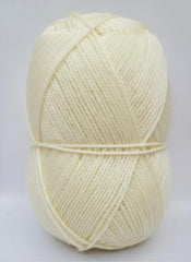 Vardhman BigBoss Knitting Yarn – 200g Ball, 575m, 84% Acrylic + 16% Nylon, 3-Ply DK Weight, Soft & Durable Wool for Knitting, Craft, babywear, blanket, winter wear; threads for crochet hook needle - Boss-15 - Cream