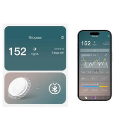 VitaTok CGM Sensor for Continuous Glucose Monitoring, Real-Time Blood Glucose Tracking, Bluetooth Connectivity, Up to 15 Days Wear, Lightweight & Thin Design, IP28 Water Resistant