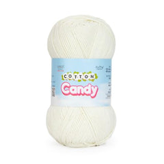 Ganga Acrowools Cotton Candy Yarn – Soft Premium Cotton Blend Wool for Knitting & Crochet | Lightweight, Smooth Texture, Pastel Shades, 100gm Ball (CCY006 -White)
