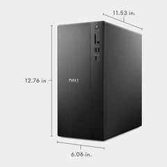 Dell Tower Desktop ECT1250 - Intel Core Ultra 7-265 Processor, Intel UHD Graphics, 16GB DDR5 5600MT/s Memory, 1TB M.2 SSD, 3.0 SD Card Reader, Wired Keyboard and Mouse, Basic Onsite Service