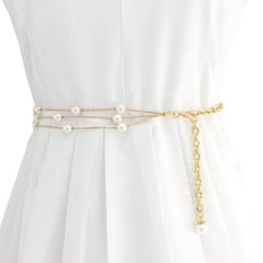 SYGA Womens, Polyethylene Pearl Waist Chain Belt Adjustable Decorative Belt Hollowed Tassel Waist Belts Suitable Size For Waist 26-40 Multicolor