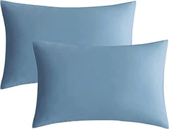 safhome Soft Pillow Covers 20 x 32 Inches - 100% Egyptian Cotton 400 Thread Count Set of 2 Pillow Cover Set Envelope Closure Hotel Quality Pillowcase - Aqua Blue