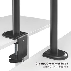 Jin Office Height Adjustable Monitor Stand Mount | Supports 13-32" Screens| 9KG Weight Capacity | Metal Black Powder Coated Single Monitors Arm Stand| Articulating Tilt and Swivel Display Desk Mount