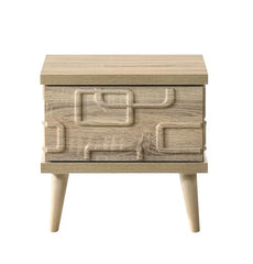DeckUp Ayana Engineered Wood Bedside Table (Sonoma Oak, Matte Finish)
