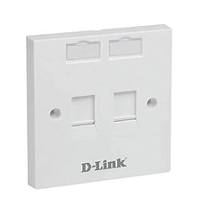 MakWorld Combo 2 RJ45 CAT6E LAN I/O Network Keystone Jack + Gang Box + Dual Port Face Plate (Pack of 1)
