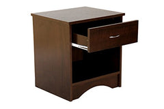 DeckUp Plank Bei Engineered Wood Bed Side Table and End Table (Walnut and White, Matte Finish)