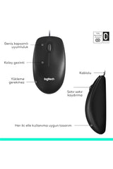 Logitech M90 Wired USB Mouse, 3 yr Warranty, 1000 DPI Optical Tracking, Ambidextrous PC/Mac/Laptop - Black