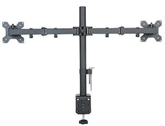 Rife Dual Monitor Mount | Fully Adjustable VESA Stand | Fits 17-27 inch Screens | Heavy-Duty Steel | Integrated Cable Management | Clamp and Grommet Installation | Ergonomic Workspace
