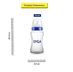 SYGA Baby Feeding Bottle Wide Neck BPA Free Non Colic Extra Safe Feeding Bottle, Blue-250ml