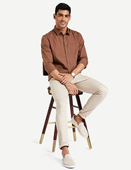 Amazon Brand - Symbol Men's Pack of 2 Cotton Casual Shirt| Regular Fit | Plain | Full Sleeve | Available in Plus Sizes