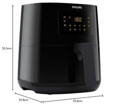 PHILIPS Digital Airfryer HD9252/90, Touch Panel, 4.1L, 100% Food Safe | with RapidAir Technology,with additional 1 Yr Warranty by Philips, 7 Pre-set Menu (Black)