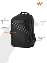 Wildcraft Dark Edition 40 L Premium Laptop Backpack for Men & Women | Fits 15.6 inch Laptop | Padded Shoulder Straps, Multi Compartments, Anti-Theft Zippers | Business Travel Bag | Dark Black
