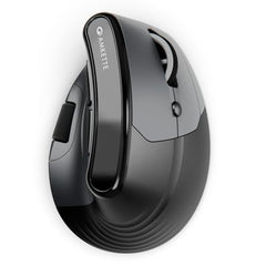 Amkette XS Natural Plus Programmable Vertical Wireless Mouse/Bluetooth Mouse, OLED Display Side Scroll, 6400DPI, 2.4G+3×BT+Wired, 7 Button, Rechargeable, Supports Web Software, 1000Hz, Black