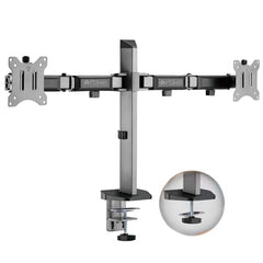 Artikel Double Monitor Desk Mount | Adjustable Heavy Duty Monitor Arms | VESA Mount with C Clamp & Grommet Mounting Base | Computer Monitor Stand for Screen up to 27 inch | Table Mounted | Black