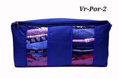 VR ATULIT BY CHOOSY 12 Flap Saree Bag | Clothes Storage Bag for Sarees, Blankets | Large Storage Bag for Clothes with Transparent Zip Covers | Foldable Quilted Bag Organizer with Handle for Wardrobe