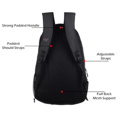 Wildcraft Power 3 Compartment Laptop Backpack (11886-Black) 2025, 24 Litres