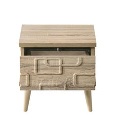 DeckUp Ayana Engineered Wood Bedside Table (Sonoma Oak, Matte Finish)