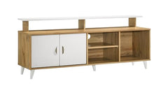 DeckUp Capella Engineered Wood TV Unit (Wotan Oak & White, Matte Finish)