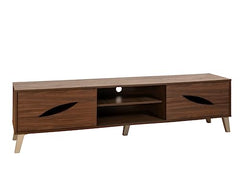 DeckUp Soneva Engineered Wood TV Unit (Wotan Oak & White, Matte Finish)