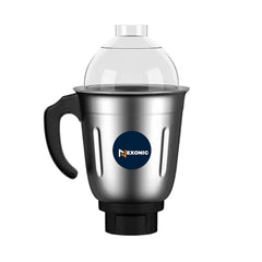 Stainless Steel Combo (Mini 180 Ml & 1200 Ml) Jar Set one for Mixer Grinder, Compatibility with all mixer grinders with 2 slots of jar fitting with 4 teeth coupler