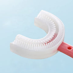 MOMISY U Shaped Toothbrush for Kids Manual Whitening Toothbrush Silicone Brush Head for Kids Children Infant Toothbrush For 2-6 Years Mouth-Cleaning (Heart Design) (Multicolor, Pack of 2)