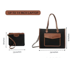 Womanix Laptop Tote Bag,14 inch Laptop Bag, Shoulder Bags With Back Trolley Strap, Casual Briefcase, Handbag for Travel, Office, College,Work
